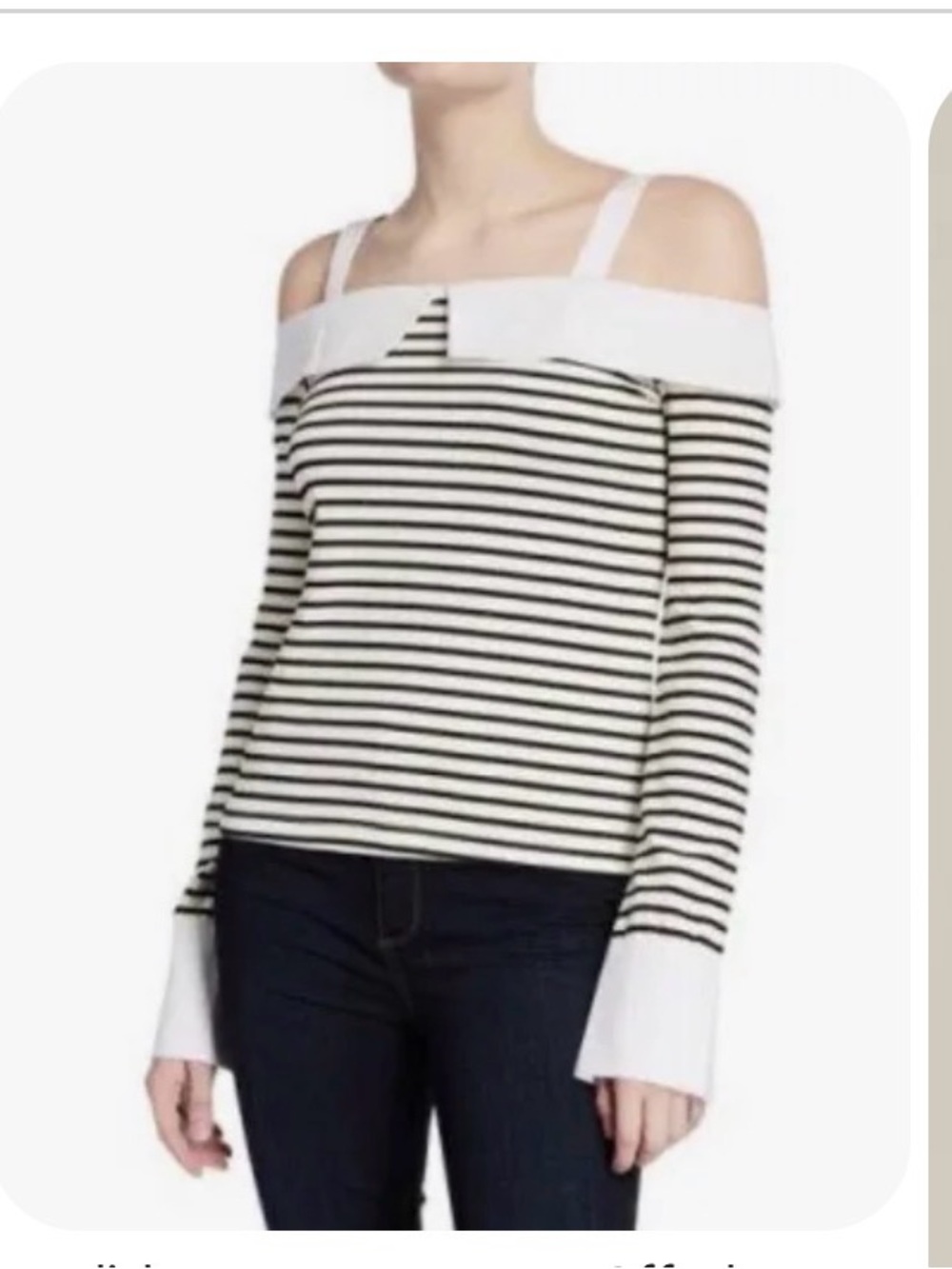 English Factory Monochrome Off Shoulder Top
